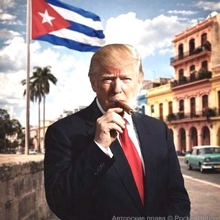 Трамп на фоне флага Кубы