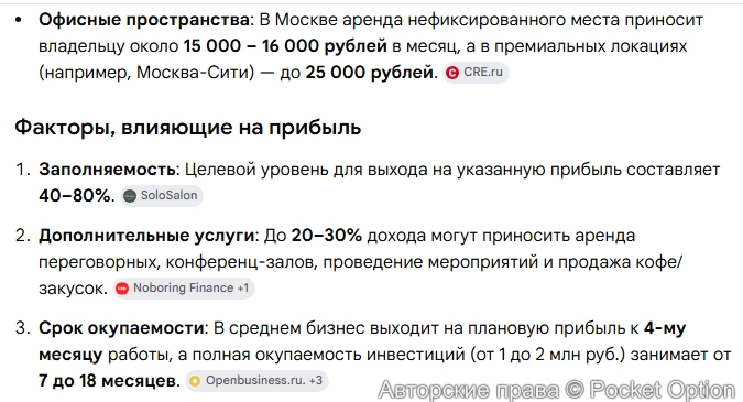 Прибыль от коворкинга 1