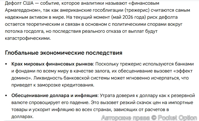 Последствия возможного дефолта