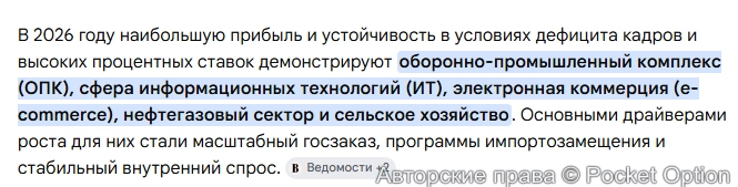 Прибыль по ряду отраслей