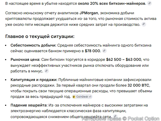 Убыток майнеров