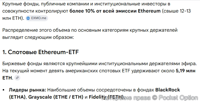 Накопление эфиров фондами