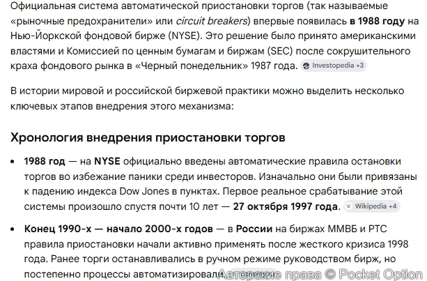 Приостановка торгов