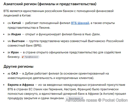 Представительства ВТБ 1