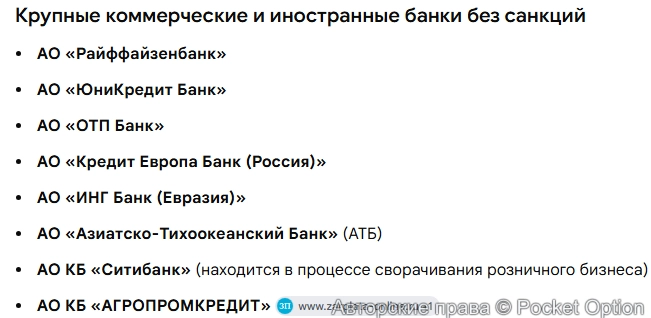 банки не под санкциями